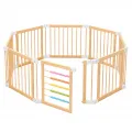 GINGER HOME Детска дървена кошара за игра с 8 панела [3]