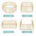 GINGER HOME Детска дървена кошара за игра с 8 панела [7]
