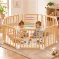 GINGER HOME Детска дървена кошара за игра с 8 панела [13]