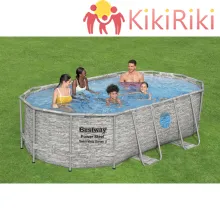 Овален сглобяем басейн Bestway Rattan 427x250x100см [1]