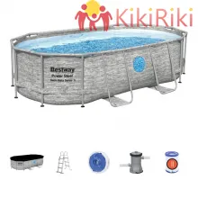 Овален сглобяем басейн Bestway Rattan 427x250x100см