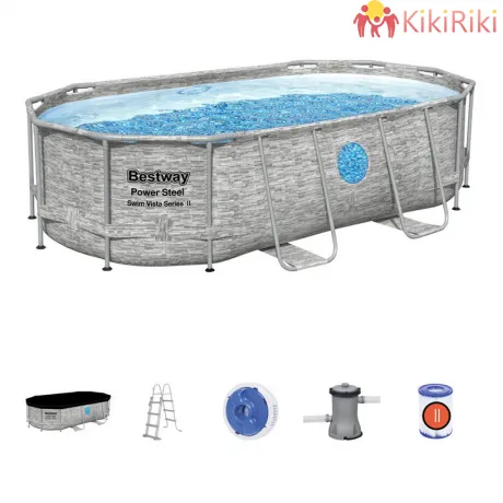 Овален сглобяем басейн Bestway Rattan 427x250x100см