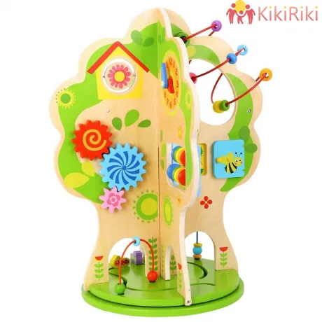 Tooky Toy Дървено въртящо се дърво с активности