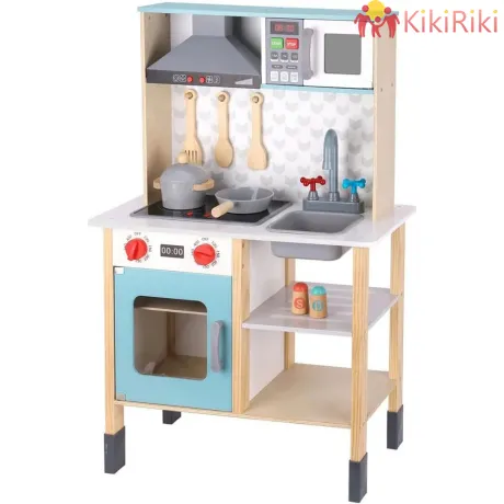 Tooky Toy Дървена детска кухня и черна дъска 2в1