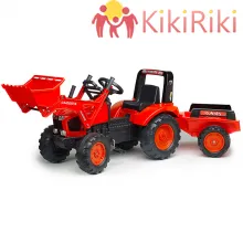 Kubota Багер с ремарке и товарач Falk