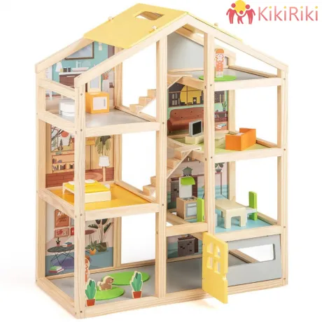 Costway Дървена къща за кукли Modern Family