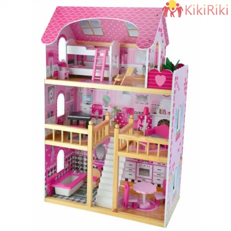 Wooden Дървена къща за кукли 3 нива Stela