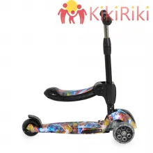 Детска тротинетка BYOX Rumble 2в1 със седалка, музика и LED светлини [1]
