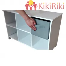 Ginger Home White Дървен скрин с 6 чекмеджета [1]