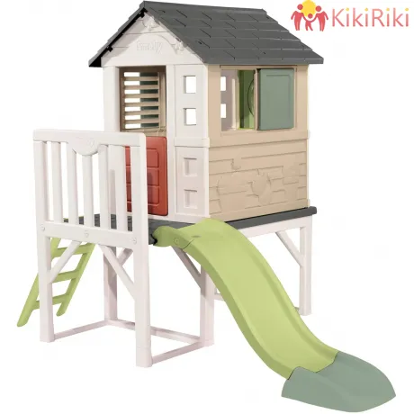 Пластмасова къща с веранда и пързалка Smoby