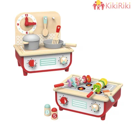 Tooky Toy Дървена кухня с барбекю TF327