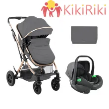 KikkaBoo Комбинирана количка 3в1 с трансф.седалка Kaia Light Grey 2024