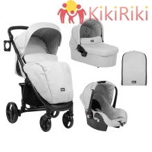 KikkaBoo Комбинирана количка 3в1 Madrid Light Grey Melange