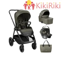 KikkaBoo Комбинирана количка 3в1 с кош за новородено Modena Army Green