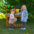 Дървена градинска кухня с мивка и кран [5]